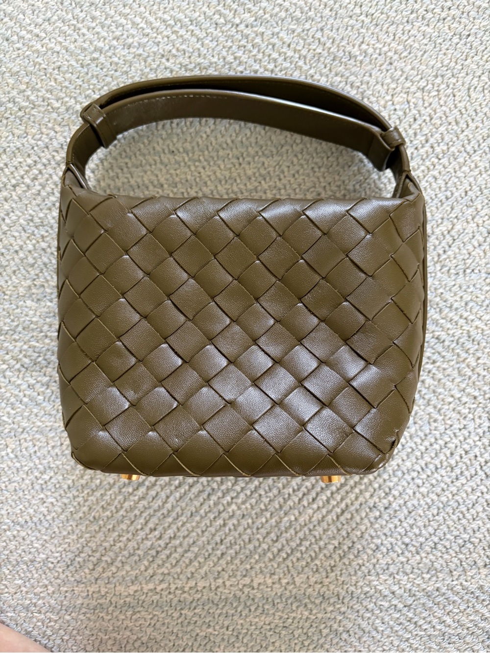 Bottega Veneta Olive Woven Shoulder Bag